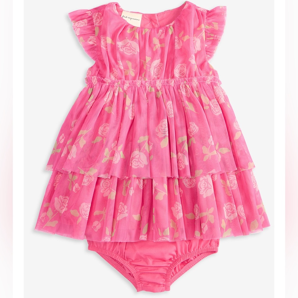 NWOT First Impressions pink baby dress - Picture 4 of 4
